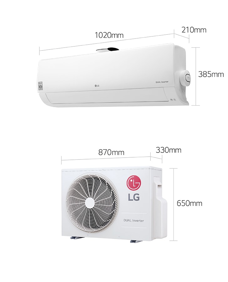 LG 2.5 HP, Dual Inverter Compressor, 70 Energy Saving, Fast Cooling, 4
