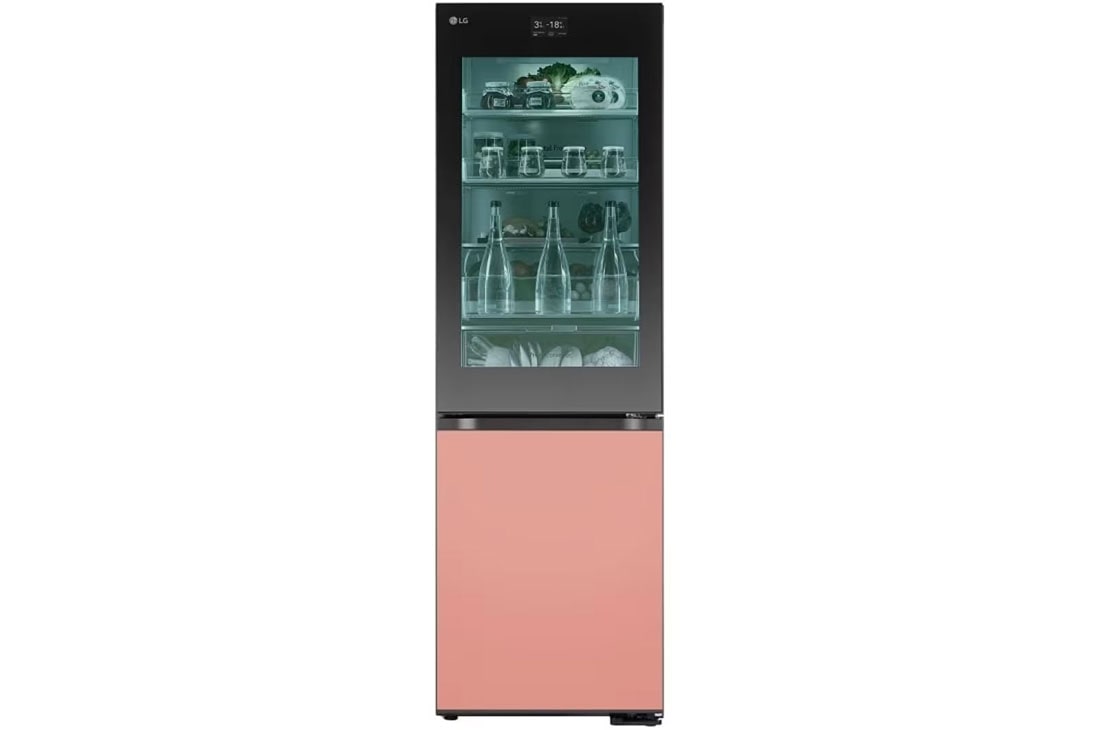 LG Frigider LG MoodUP™ cu InstaView , 352L, Compresor Smart Inverter, Wi-Fi, Linear Cooling™ , M-VB_Mood-Up_GC-V459QGWD_Front_On_LED_Food, GBG719MDNN