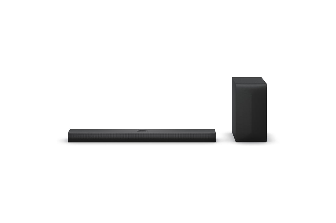 LG Soundbar LG S70TY, Vedere frontală a barei de sunet LG S70TY și a subwooferului, S70TY