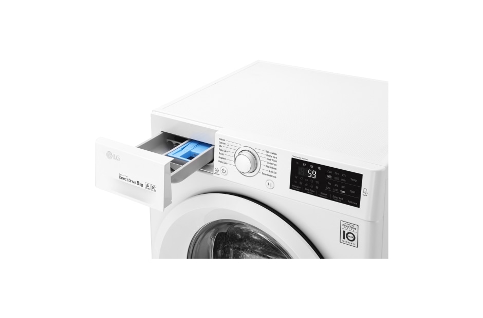 LG Mașină de spălat LG | 8kg spălare | 6 Motion Direct ani garanție | A+++ | NFC ThinQ Alb | LG România