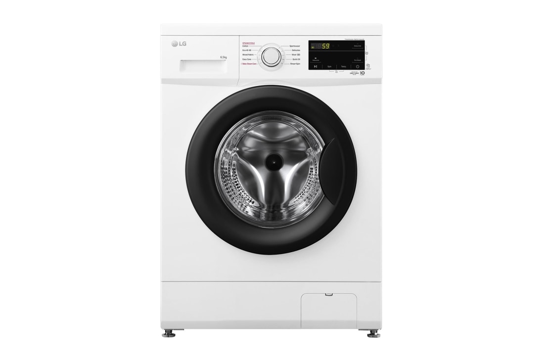 LG Masina de spalat LG, 6,5KG, 1200 rpm, Clasa E, Motor Inverter Direct Drive, Spa Steam, Alb, Front View, F2J3WS6WE