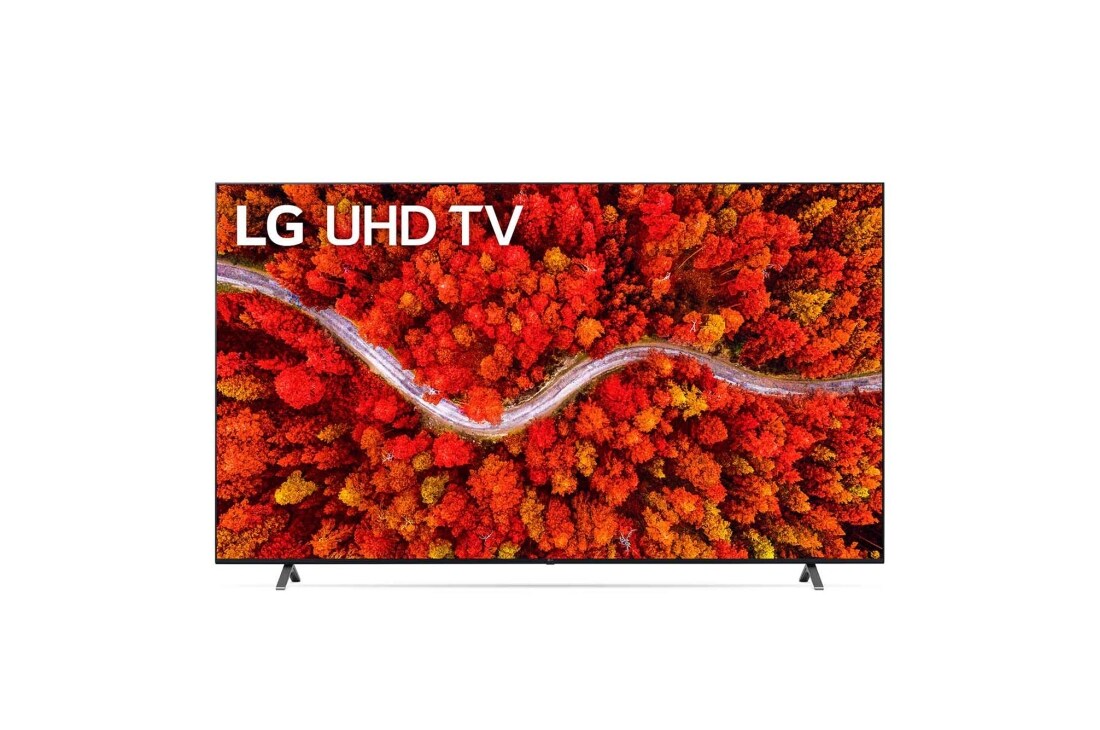 LG UP80 82inchi 4K Smart UHD TV, Vedere frontală a televizorului LG UHD, 82UP80006LA