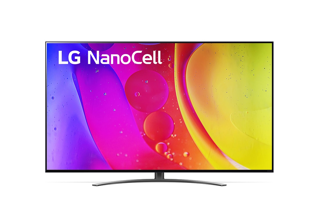 LG Nano81 | 50 inch 4K Cinema HDR | Procesor α5 Gen5 AI 4K | Cinema NanoCell | ThinQ AI |NanoCell Gaming , Vedere frontală a televizorului NanoCell LG, 50NANO813QA