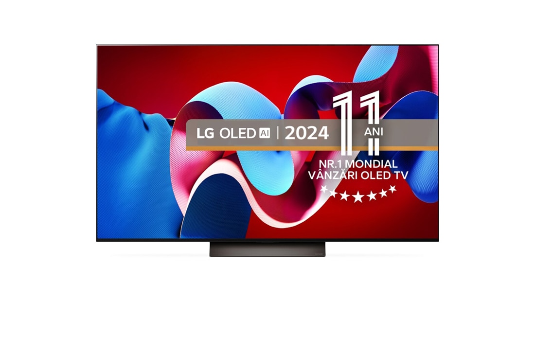 LG OLED evo AI C4 de 55'', 4K Smart TV, 2024, Vedere din față, OLED55C42LA