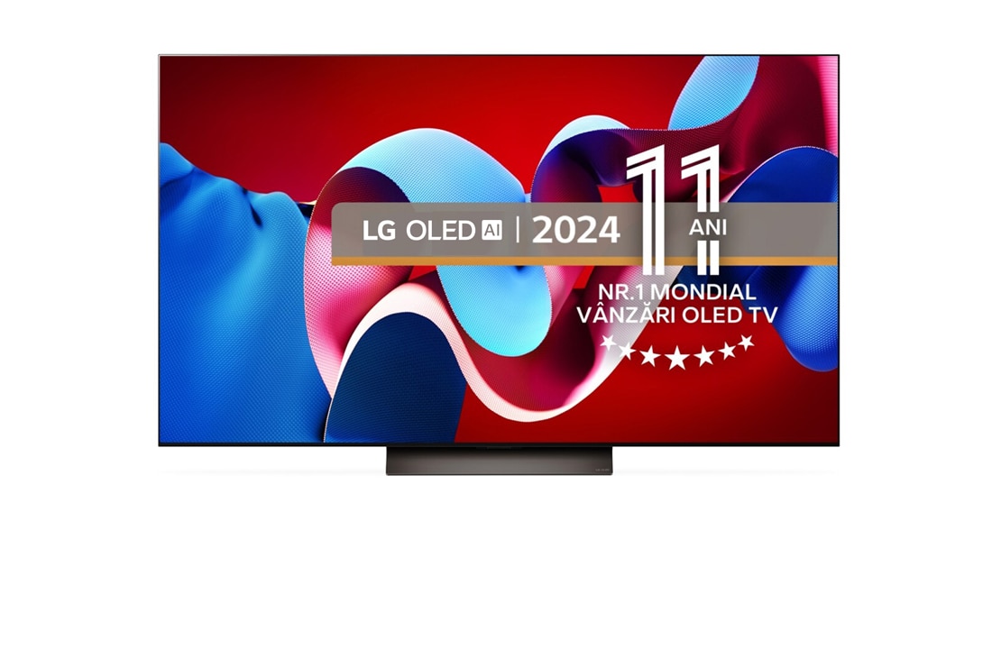 LG OLED evo AI C4 de 77'', 4K Smart TV, 2024, Vedere din față, OLED77C41LA