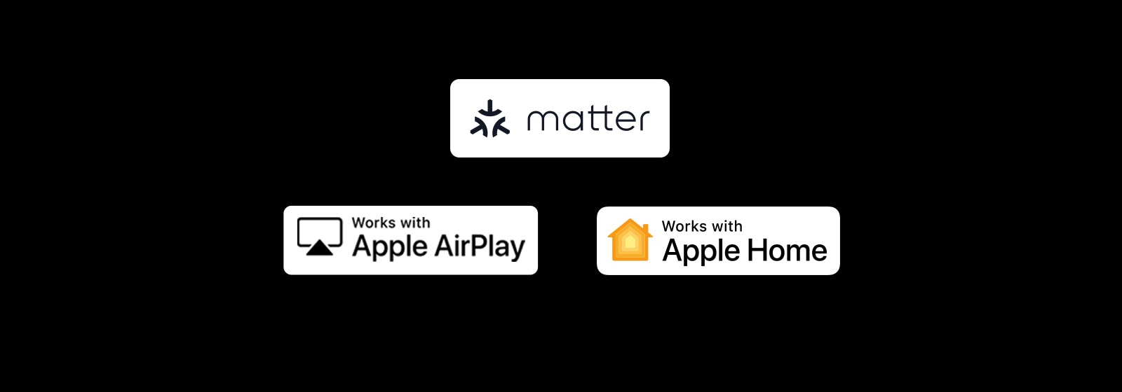 Logotip alexa vgrajen Logotip Deluje z Apple Airplay Logotip Deluje z Apple Home Logo Deluje z Matter