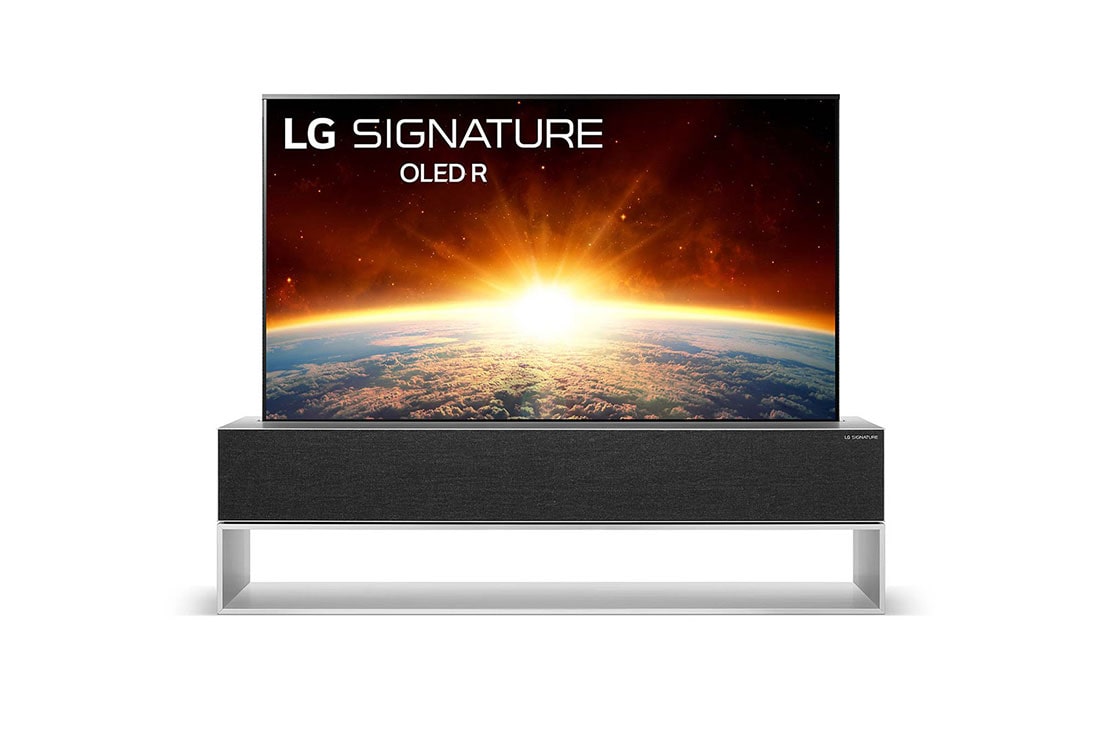 LG 65'' (165 cm) 4K HDR Smart OLED TV, Frontalni prikaz televizora sa slikom na ekranu, OLED65RX9LA