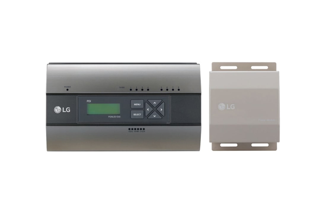 LG Kontroler aplikacija, PDI standard, indikator raspodele snage (maks. 2 spoljašnje jedinice), Prikaz spreda, PPWRDB000