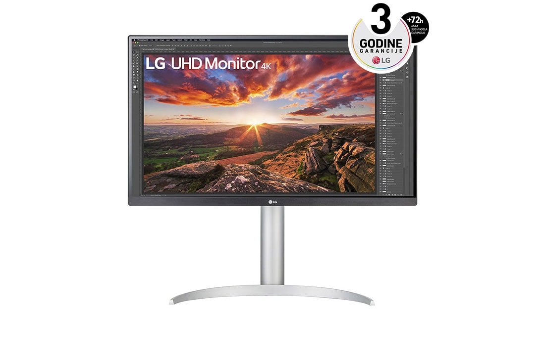LG 27'' UHD 4K monitor VESA DisplayHDR™ 400, USB Type-C™, prikaz spreda, 27UP850N-W