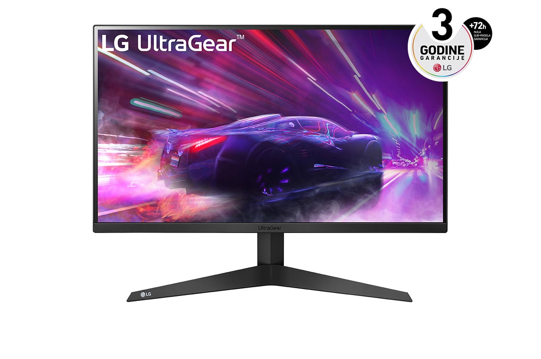 LG 24” UltraGear™ Full HD gejming monitor, prikaz spreda, 24GQ50F-B