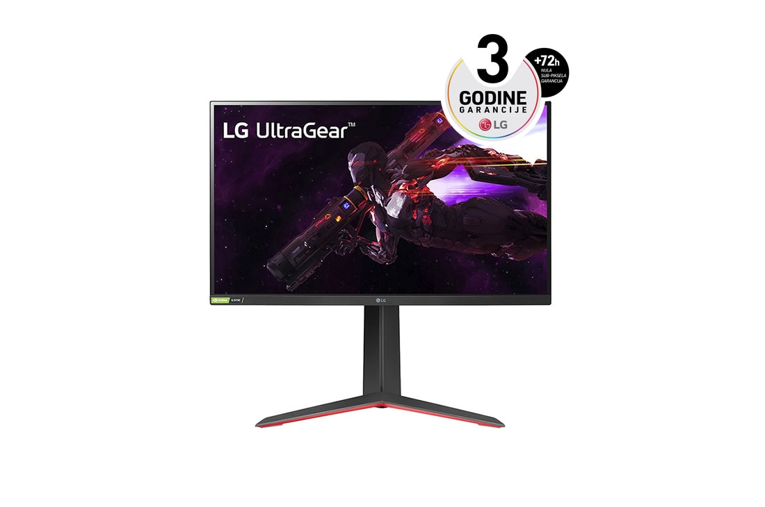 LG 27'' QHD IPS monitor s AMD FreeSync™ (Premium), NVIDIA® G-SYNC i 1ms MBR, prikaz spreda, 27GP850P-B