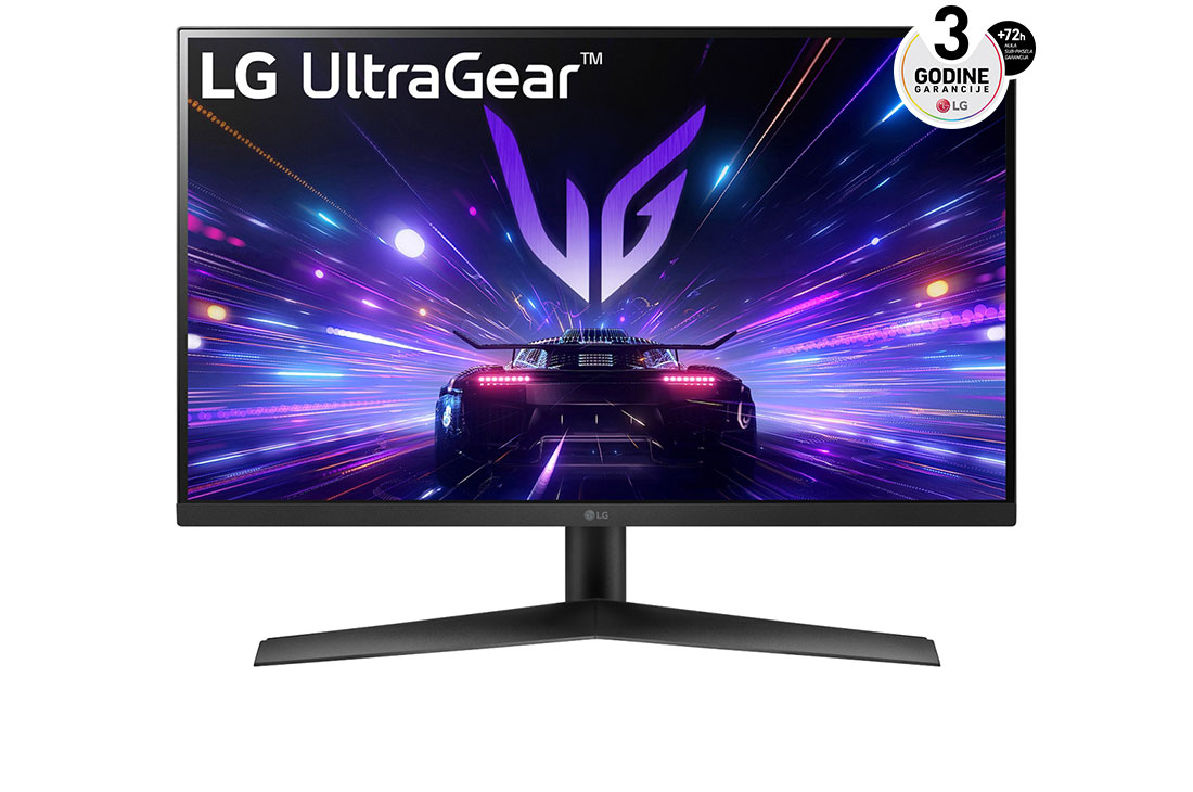 LG 27'' UltraGear™ IPS 16:9 FHD monitor za igre sa brzinom osvežavanja od 180 Hz, prednji prikaz, 27GS60F-B