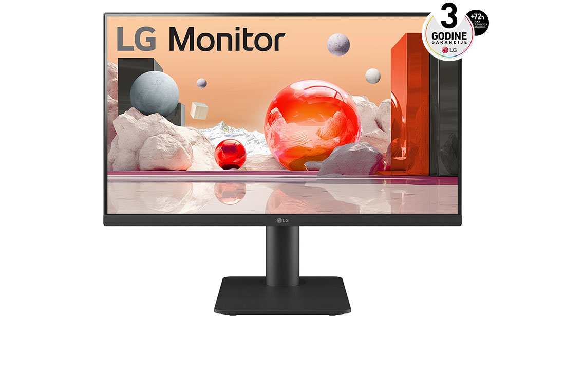 LG 24'' Full HD IPS monitor sa brzinom osvežavanja od 100 Hz, prednji prikaz, 24MS550-B