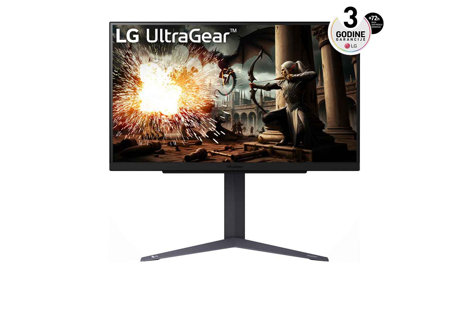 LG 27'' UltraGear™ IPS 16:9 QHD monitor za igre sa brzinom osvežavanja od 200 Hz, prednji prikaz, 27GS75Q-B