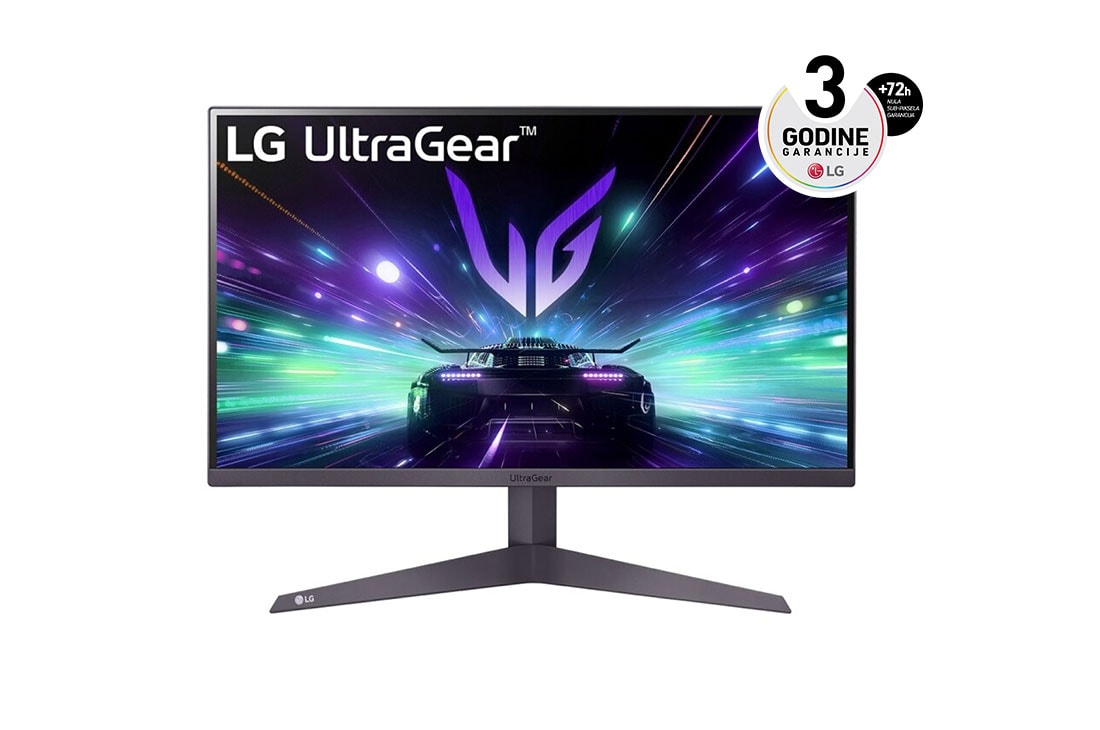 LG 24'' UltraGear™ 16:9 FHD monitor za igre sa brzinom osvežavanja od 180 Hz, prednji prikaz, 24GS50F-B