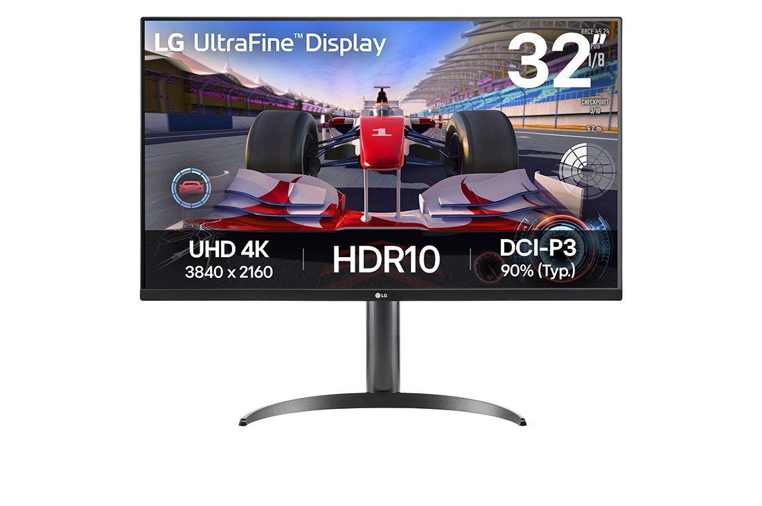 LG 32” UltraFine™ 16:9 odnos širine i visine 4K monitor sa brzinom osvežavanja od 60 Hz, prednji prikaz, 32UR550K-B