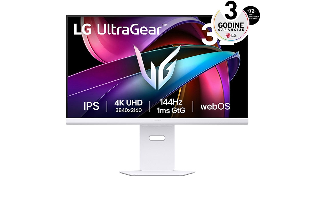 LG 32'' UltraGear™ IPS 16:9 4K UHD AI Smart Gaming Monitor sa brzinom osvežavanja od 144Hz, prednji prikaz, 32G810SA-W