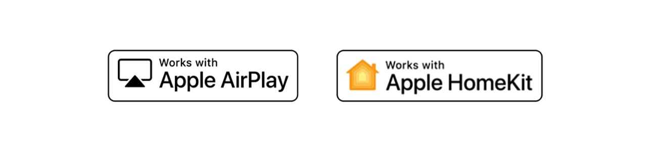 Изображение логотипов Apple Airplay и Apple HomeKit, с которыми совместима платформа ThinQ AI.