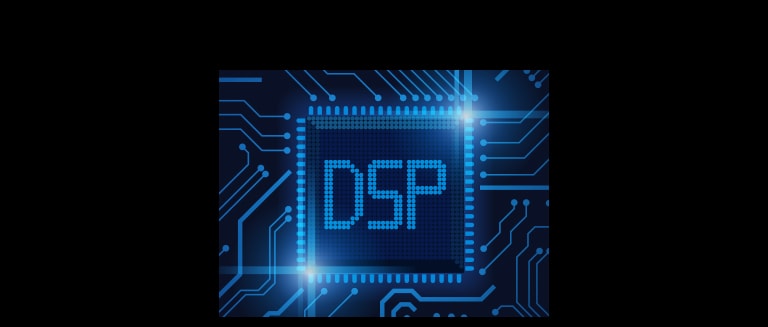 Изображение полупроводникового чипа с надписью «DSP»