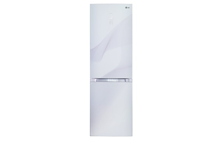 LG Двухкамерный холодильник LG GA-B489TGKR Total No Frost. Высота 200см. Скругленные дверцы из закаленного стекла. Цвет: черный зеркальный с графическим узором, GA-B489TGKW, thumbnail 2