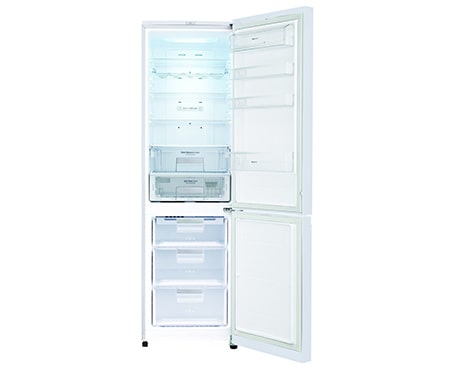 LG Двухкамерный холодильник LG GA-B489TGKR Total No Frost. Высота 200см. Скругленные дверцы из закаленного стекла. Цвет: черный зеркальный с графическим узором, GA-B489TGKW