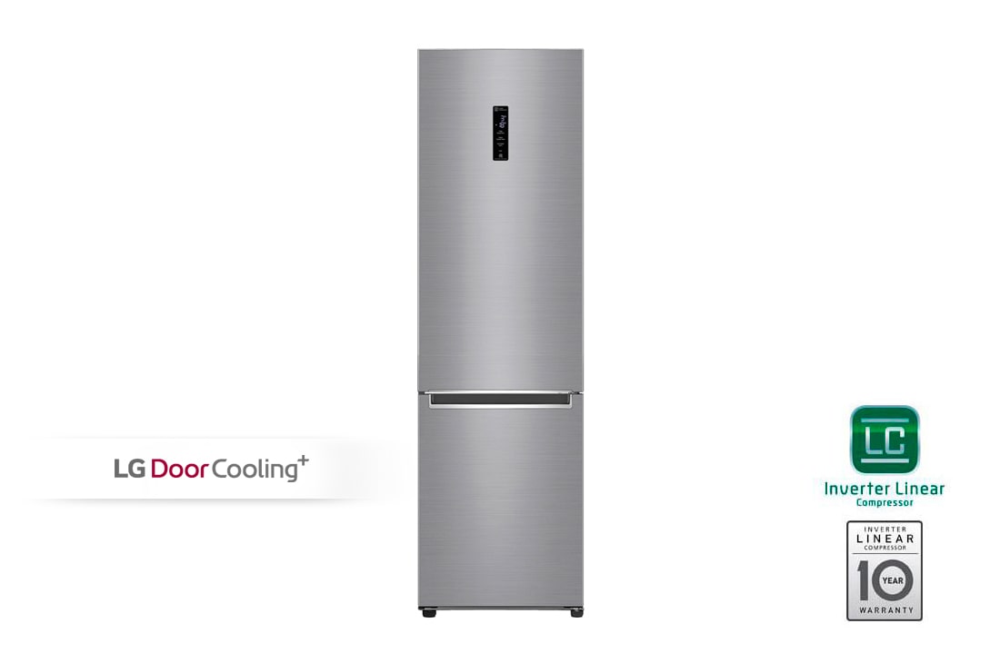 LG Холодильник LG GA-B509SMDZ с технологией DoorCooling⁺ сенсорным дисплеем на 419 л | Серебристый | Зоны свежести, Складная полка, Винная полка, GA-B509SMDZ