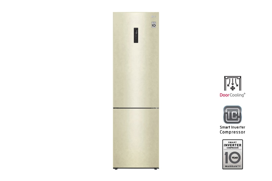 LG Объем 419л | DoorCooling+ | Бежевый | Зоны свежести, Metal Fresh, Складная полка, Винная полка, Wi-Fi, GA-B509CEUM