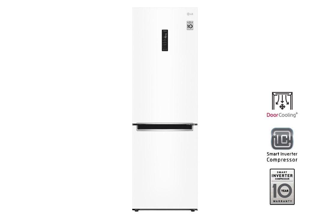 LG Объем 374л | DoorCooling+ | Белый | LG ThinQ, Wi-Fi, Складная полка, GA-B459MQQM