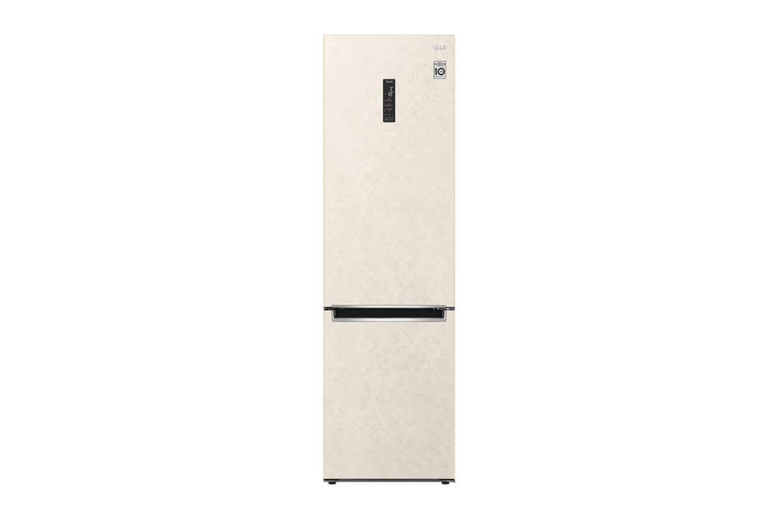 LG 419 л, Холодильник LG DoorCooling⁺ с нижней морозильной камерой, ThinQ, Складная полка, Front view, GC-B509MEWM