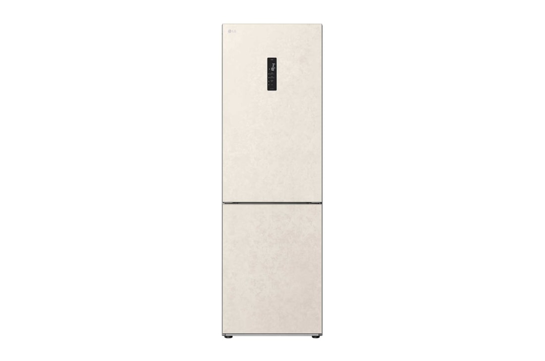 LG 377 л, Холодильник LG DoorCooling⁺ с нижней морозильной камерой, Гигиенический фильтр, Складная полка, Front, GC-B459AEMW