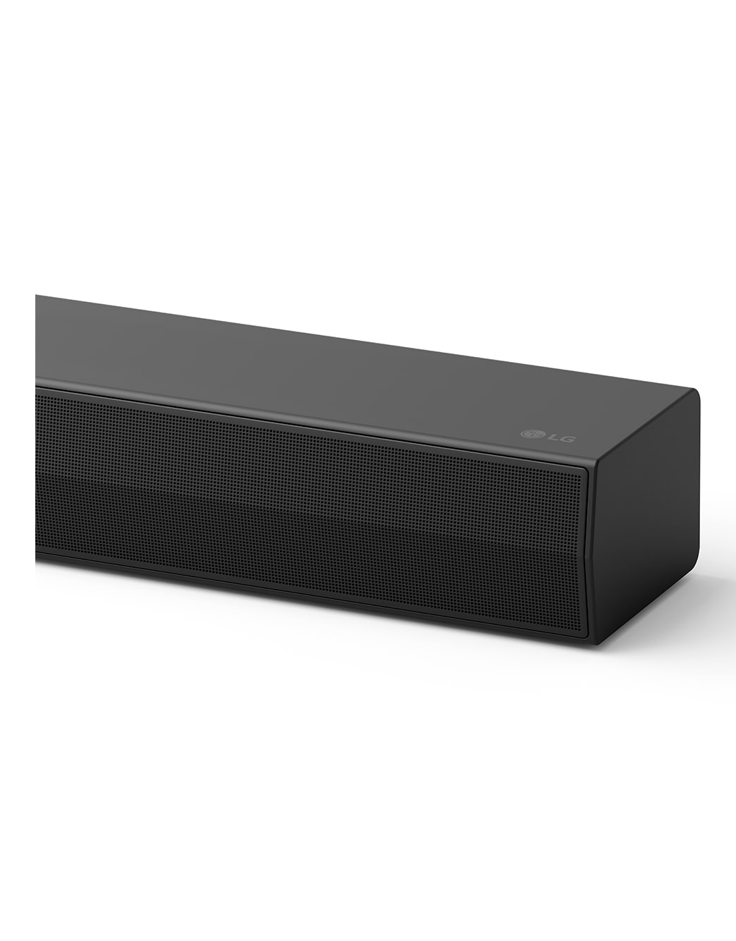 LG Саундбар LG Soundbar S60TR для телевизора | 5.1 канала | AI Sound Pro, Вид спереди на боковой угол звуковой панели LG Soundbar S60TR, S60TR