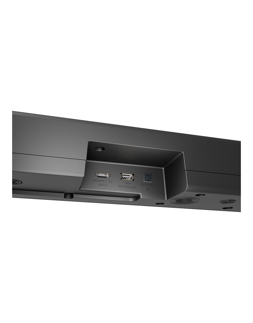 LG Саундбар LG Soundbar S60TR для телевизора | 5.1 канала | AI Sound Pro, Вид под углом на заднюю сторону звуковой панели LG Soundbar S60TR, S60TR