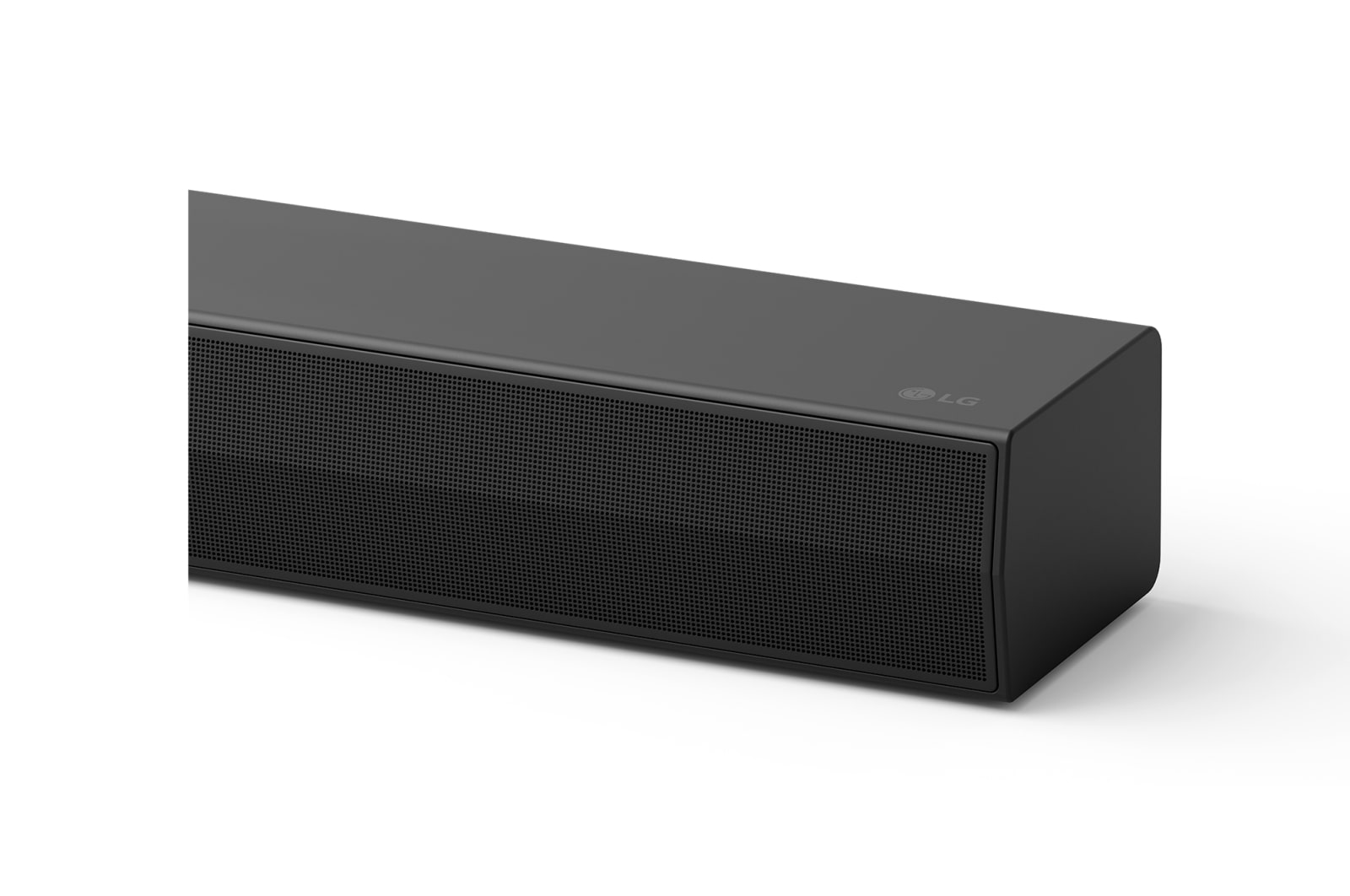 LG Саундбар LG Soundbar S60TR для телевизора | 5.1 канала | AI Sound Pro, Вид спереди на боковой угол звуковой панели LG Soundbar S60TR, S60TR