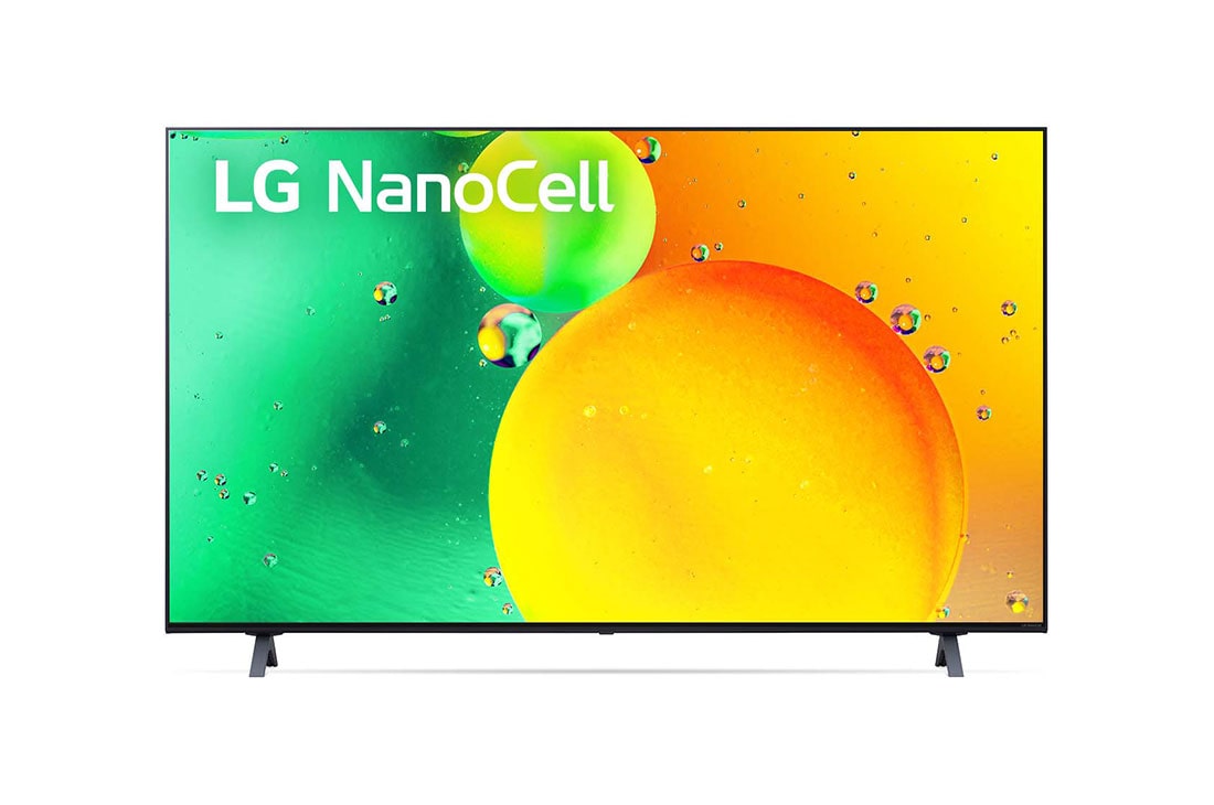 LG 4K NanoCell телевизор 55'' LG 55NANO756QA, Вид телевизора LG NanoCell спереди, 55NANO756QA