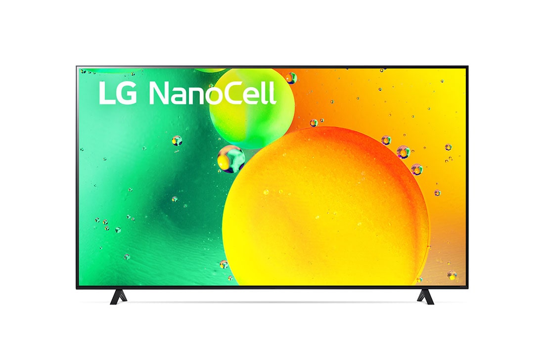 LG 4K NanoCell телевизор 75'' LG 75NANO756QA, Вид телевизора LG NanoCell спереди, 75NANO756QA
