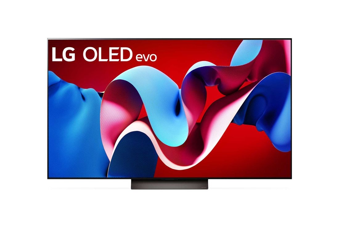 LG Телевизор Smart TV OLED evo C4 4K 65'' LG OLED65C4, Вид спереди на телевизор LG OLED evo, OLED C4, logo эмблемы «OLED №1 в мире в течение 11 лет» и logo программы webOS Re:New Program на экране, а также звуковую панель снизу, OLED65C4RLA