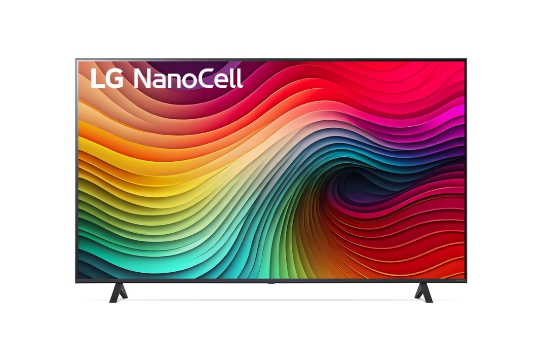 LG Телевизор NanoCell NANO80 4K Smart TV 50'' LG 50NANO80, Вид спереди на телевизор LG NanoCell, NANO80 с текстом «LG NanoCell», «2024» и логотипом webOS Re:New Program на экране., 50NANO80T6A