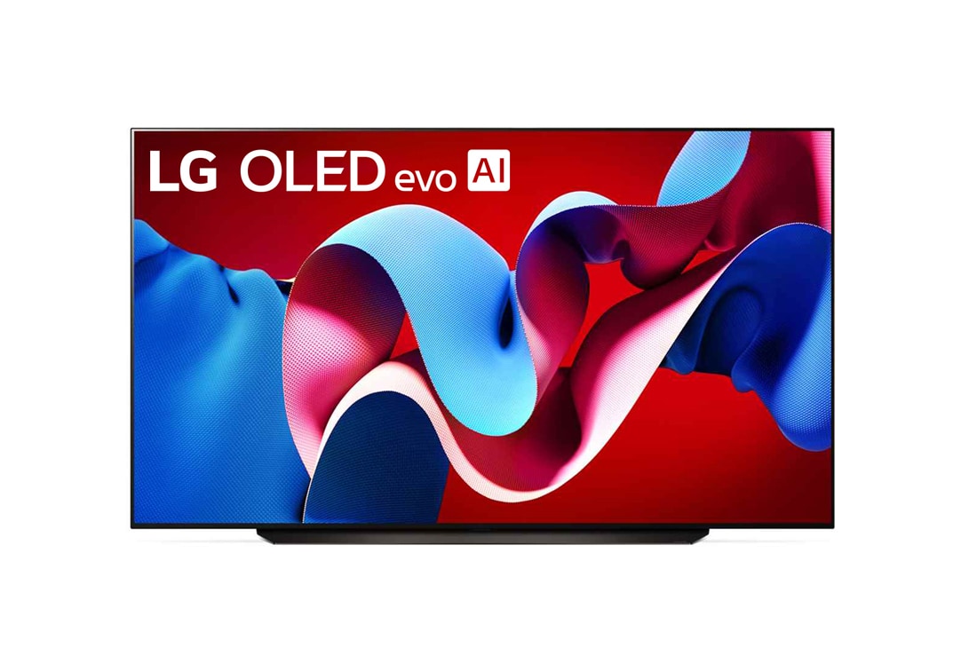 LG Телевизор Smart TV OLED evo AI C4 4K 83'' LG OLED83C4, Вид спереди на телевизор LG OLED evo, OLED C4, эмблему «OLED №1 в течение 11 лет» и logo программы webOS Re:New на экране, OLED83C4RLA