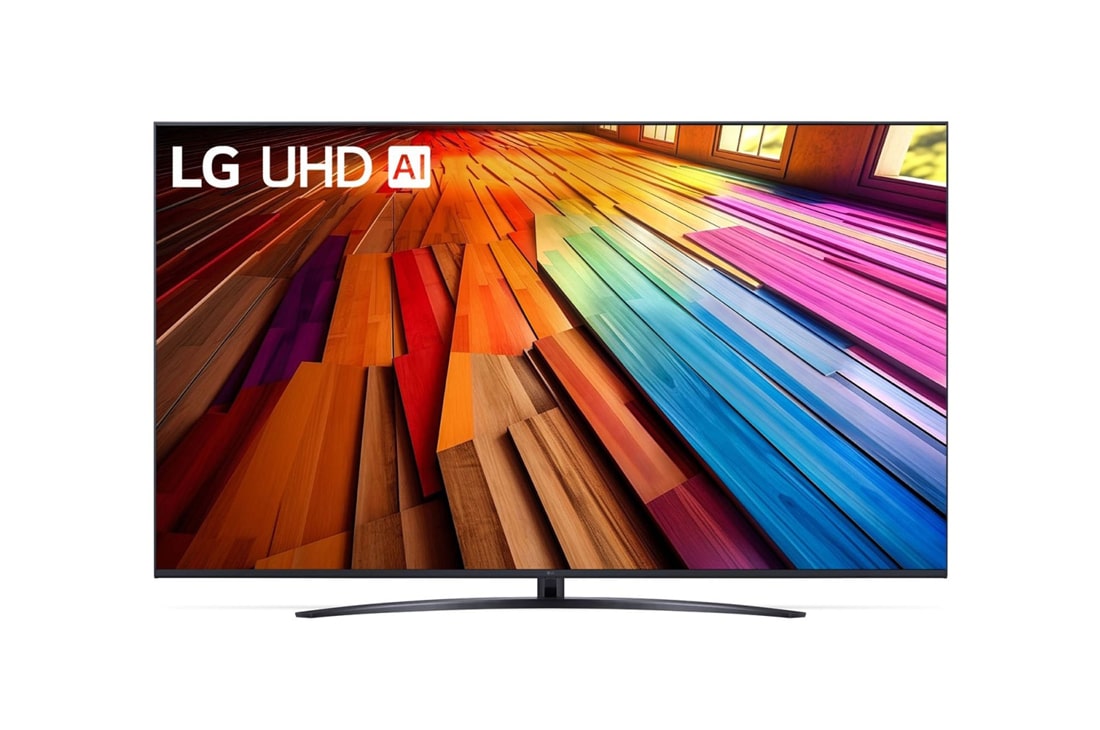 LG Телевизор Smart TV LG UHD AI UT81 4K 75'', Вид спереди на телевизор LG UHD TV, 75UT81006LA