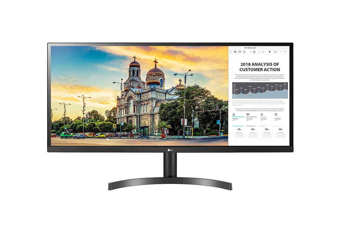 LG 34'' | UltraWide™ monitor | 21:9 | FHD | IPS Displej | HDR 10 | AMD FreeSync™, 34WL50S-B