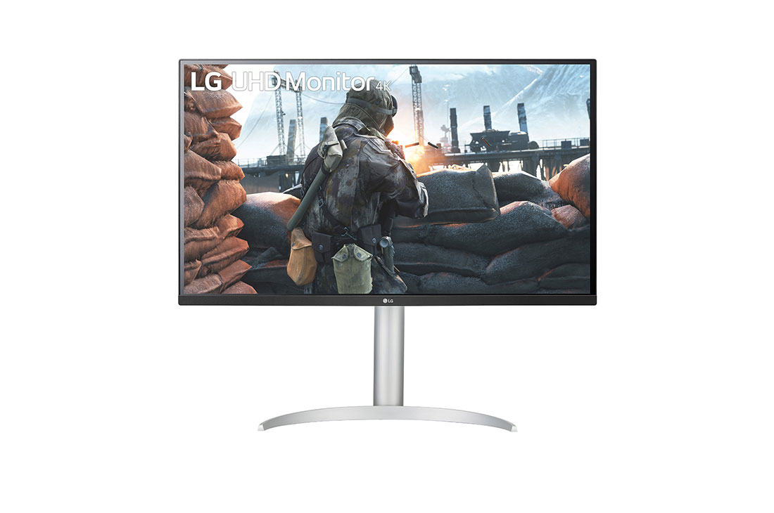 LG 31,5-palcový monitor s rozlíšením UHD 4K (3840 x 2160) a rozhraním USB-C™, pohľad spredu, 32UP55NP-W