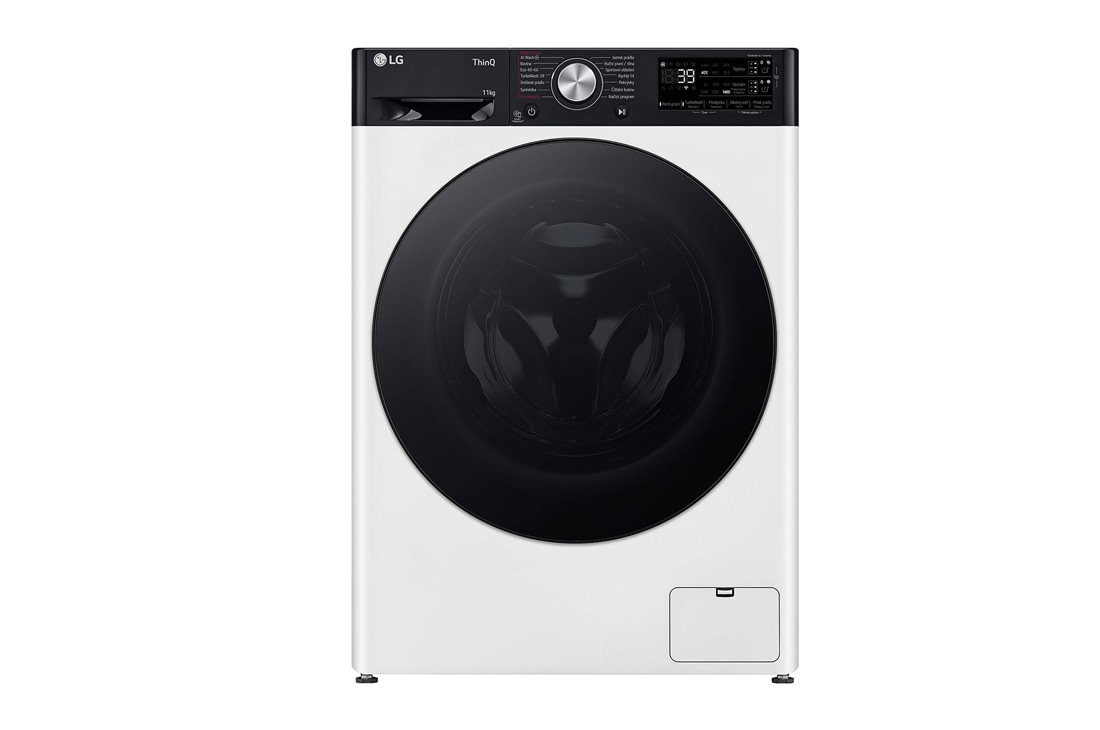 LG 11 kg parná práčka LG | 1400 ot./min | Direct Drive™ | AI DD™ | ezDispense™ | TurboWash™360°, front view, FASR7A14WG