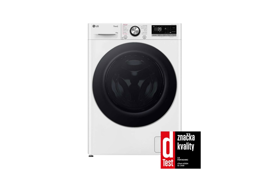 LG 10 kg parná práčka LG | 1400 ot./min | Direct Drive™ | AI DD™ | TurboWash™360°, FSR7A04WC