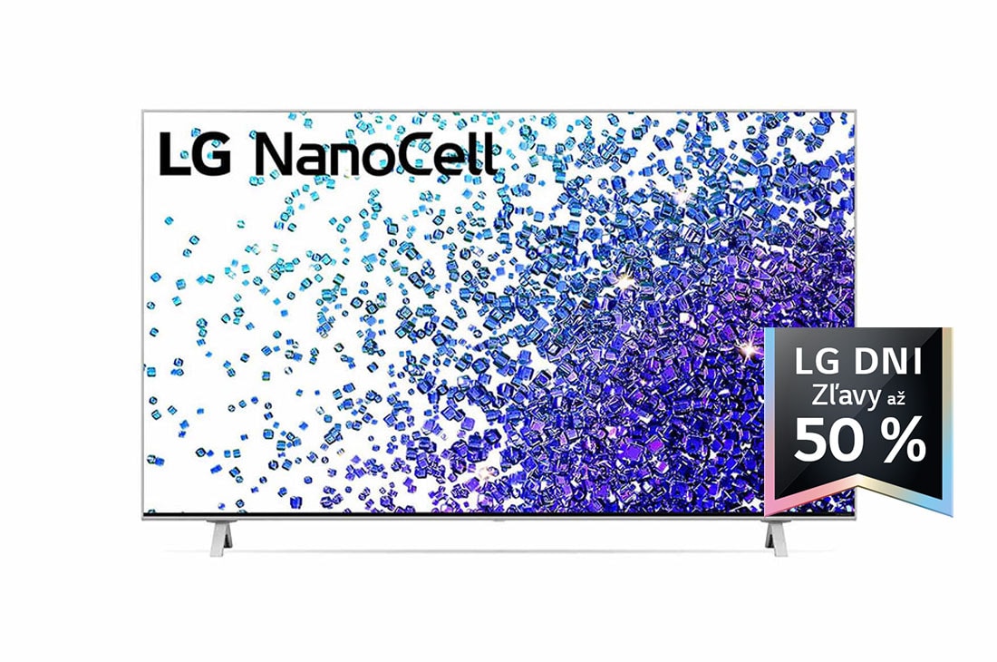 LG 50'' LG NanoCell TV, webOS Smart TV, Pohľad spredu na televízor LG NanoCell TV, 50NANO773PA