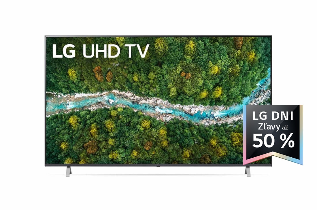 LG 75'' LG UHD 4K TV, webOS Smart TV, Pohľad spredu na televízor LG UHD TV, 75UP77003LB
