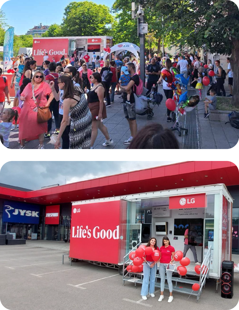 LG Electronics corporate social responsibility LG croatia, LG Serbia, LG Bulgaria, Life's Good free service tour truck