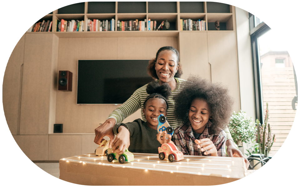 family enjoying playtime