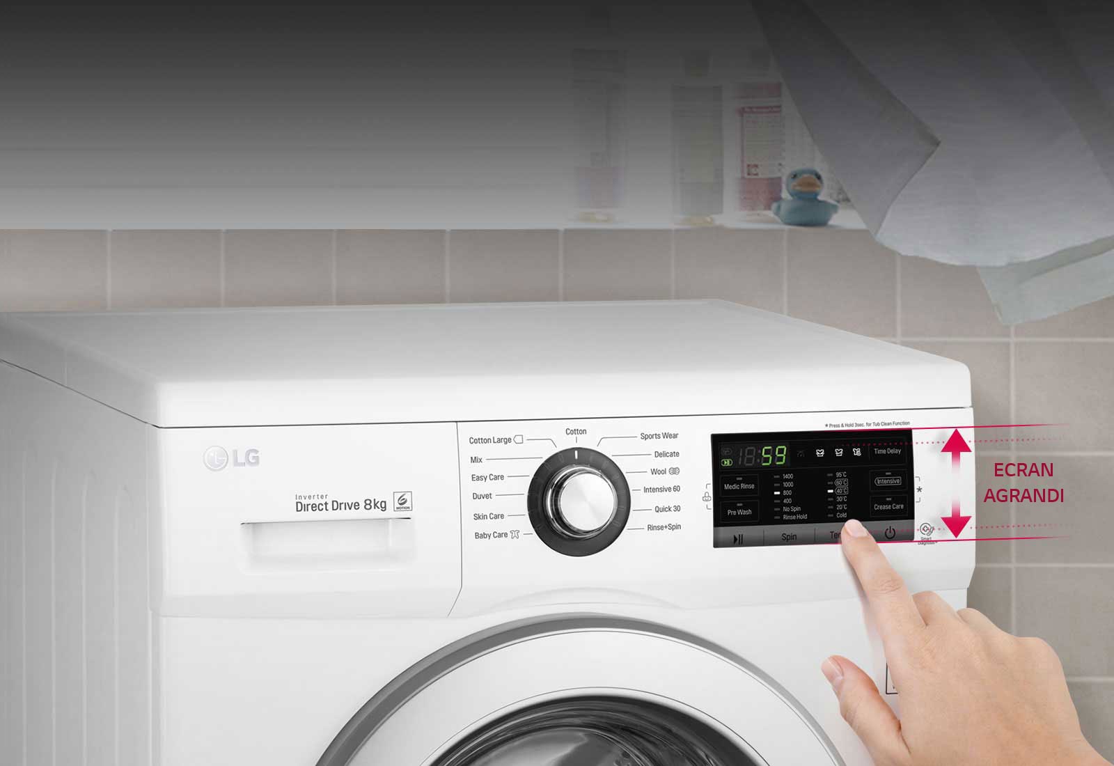 lave linge frontale LG 8kg blanc FH4G6TDY6 prix tunisie