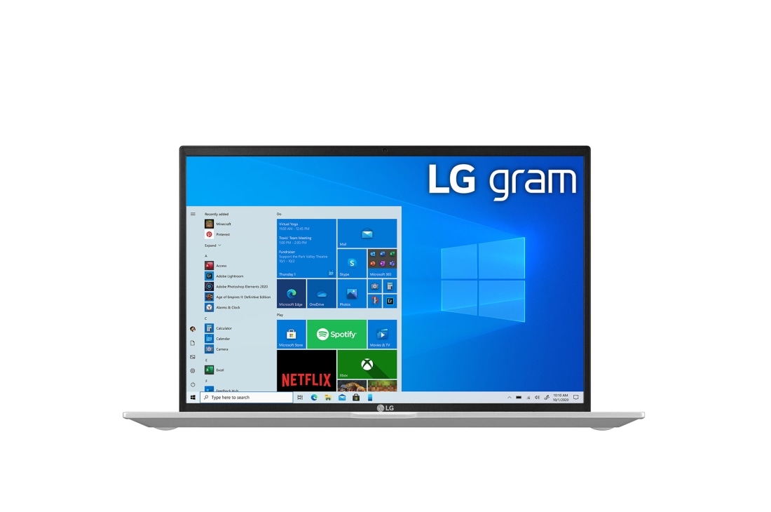 LG gram 14” 輕贏隨型 極致輕薄筆電Pro – 石英銀 i5 (商用), 正視圖, 14Z90P-G