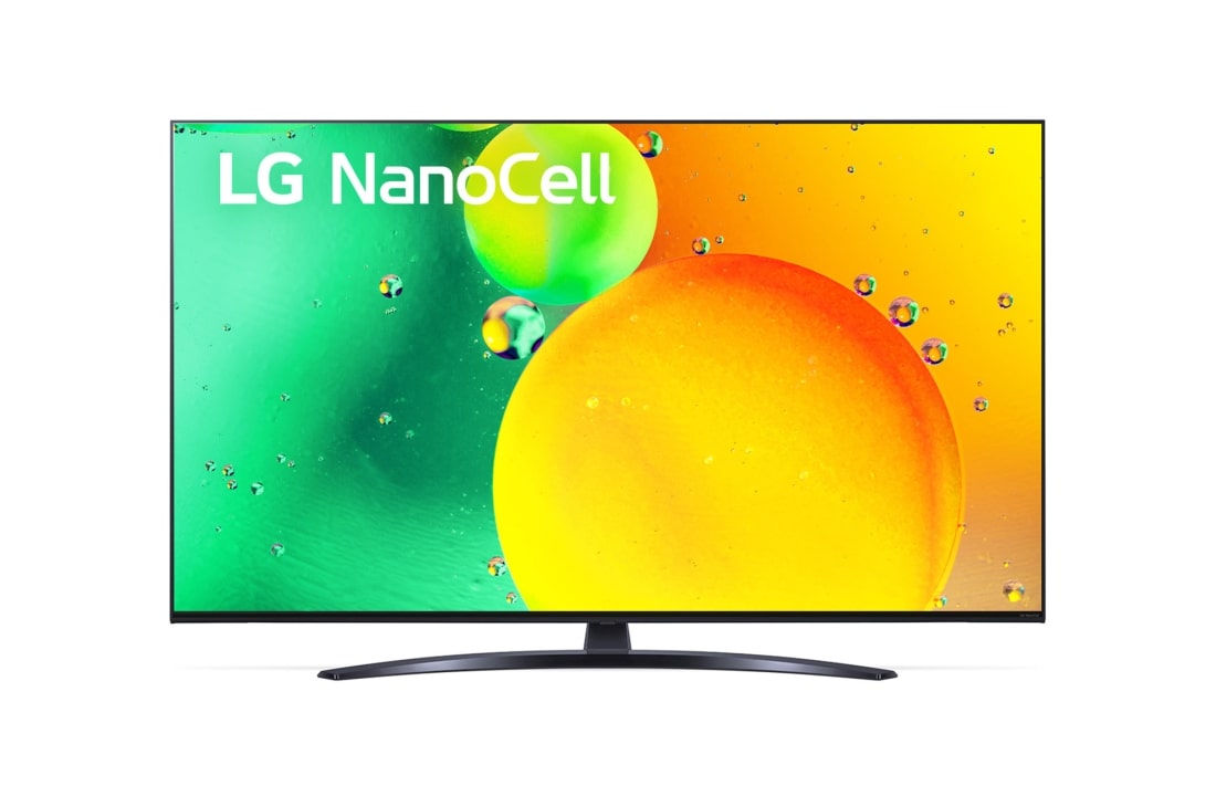 LG 一奈米 4K AI 語音物聯網智慧電視/55吋 (可壁掛), LG NanoCell 電視的前視圖, 55NANO76SQA